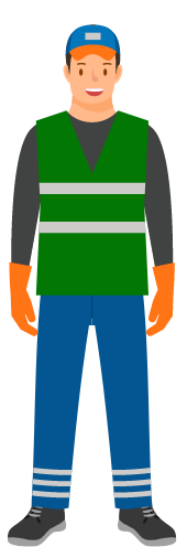 Graphic showing a binman in uniform