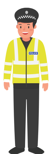 Graphic showing a policeman in uniform